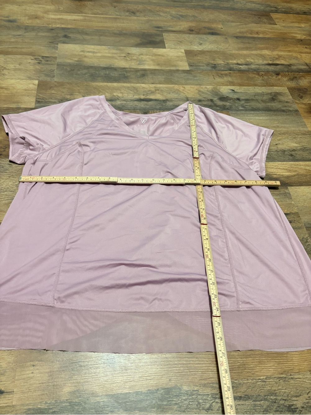 LIVI Active Lane Bryant 18/20 Pink Athletic Top Mesh Hem Short Sleeve Plus Size - Picture 2 of 4